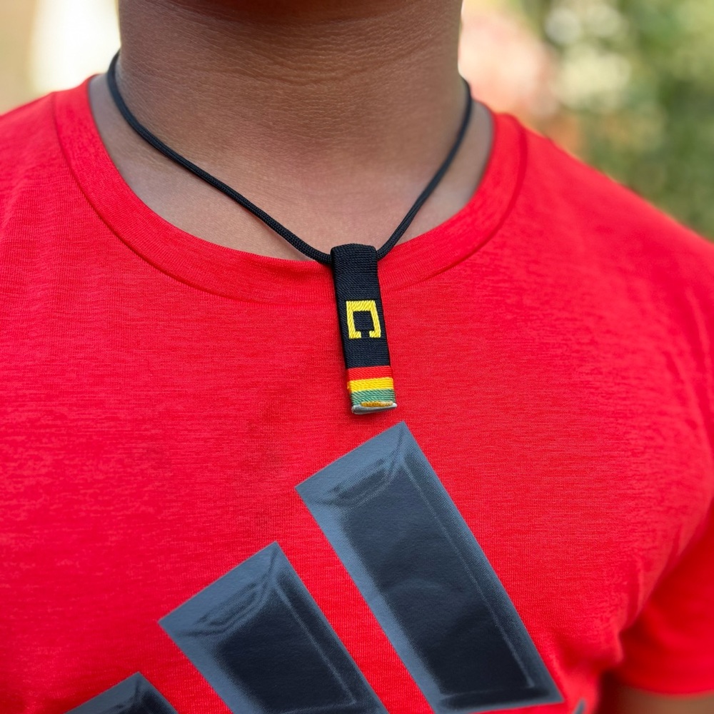 NW 💯 hand knitted adjustable Initial tag Necklace, Benin 🇧🇯